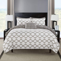 Chic Home Zissel 4 Piece Reversible Duvet Cover Set 