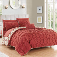 Chic Home Zissel 4 Piece Reversible Duvet Cover Set Brick