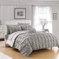 Chic Home Zissel 4 Piece Reversible Duvet Cover Set Grey