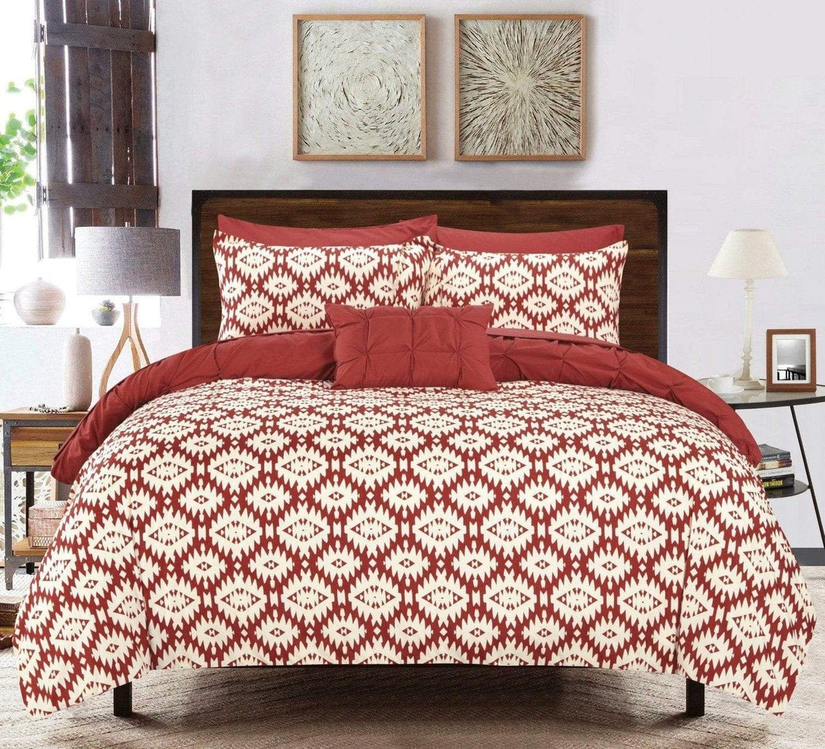 Chic Home Zissel 8 Piece Reversible Duvet Cover Set 