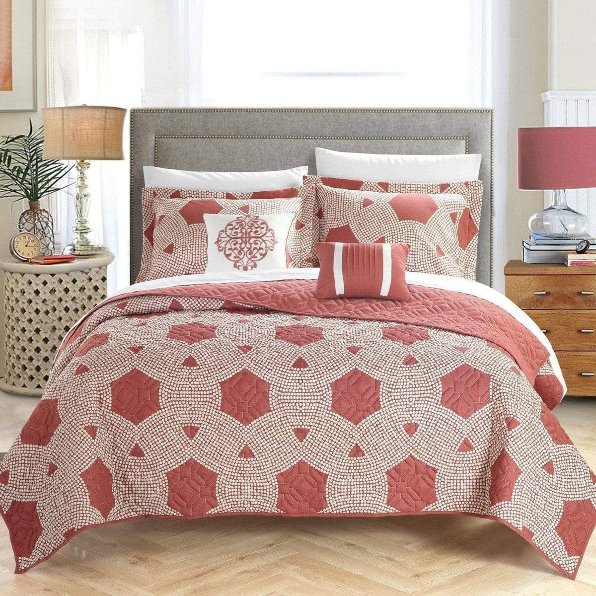 Chic Home Zoe 9 Piece Reversible Quilt Set 
