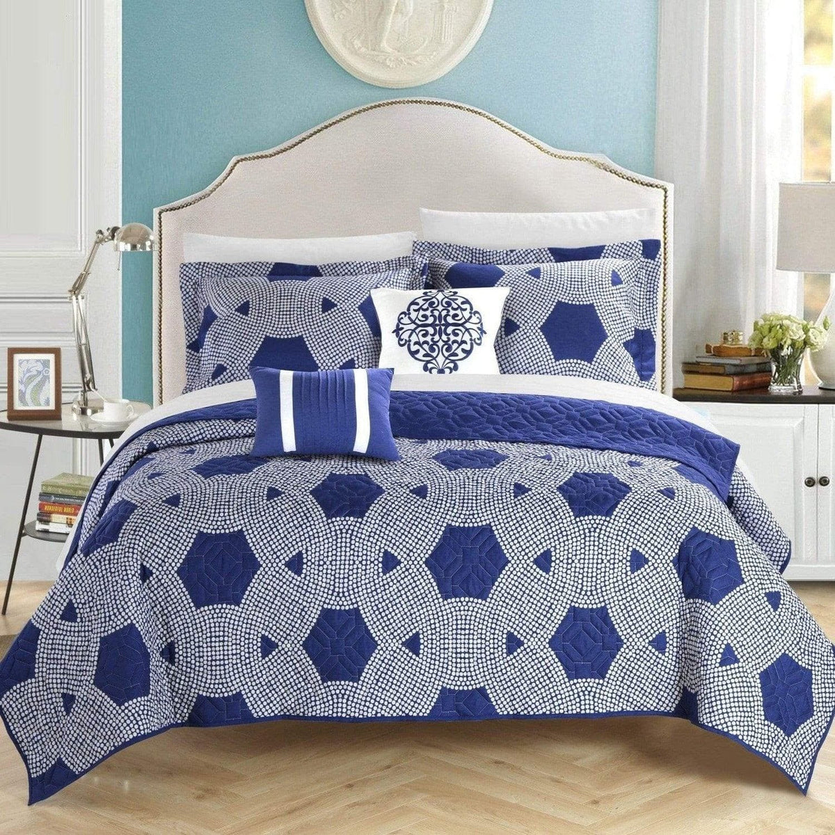 Chic Home Zoe 9 Piece Reversible Quilt Set 