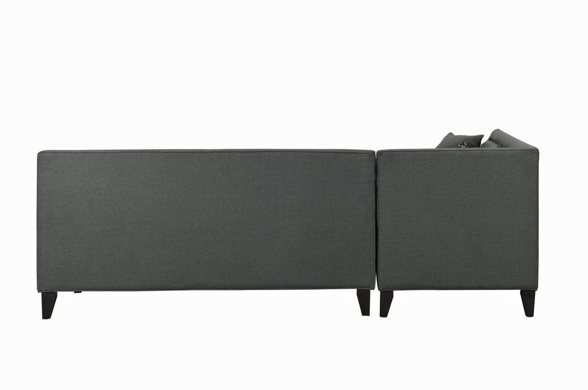 Iconic Home Aberdeen Left Facing Linen Tufted Sectional Sofa 