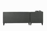 Iconic Home Aberdeen Left Facing Linen Tufted Sectional Sofa 