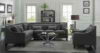 Iconic Home Aberdeen Left Facing Linen Tufted Sectional Sofa 