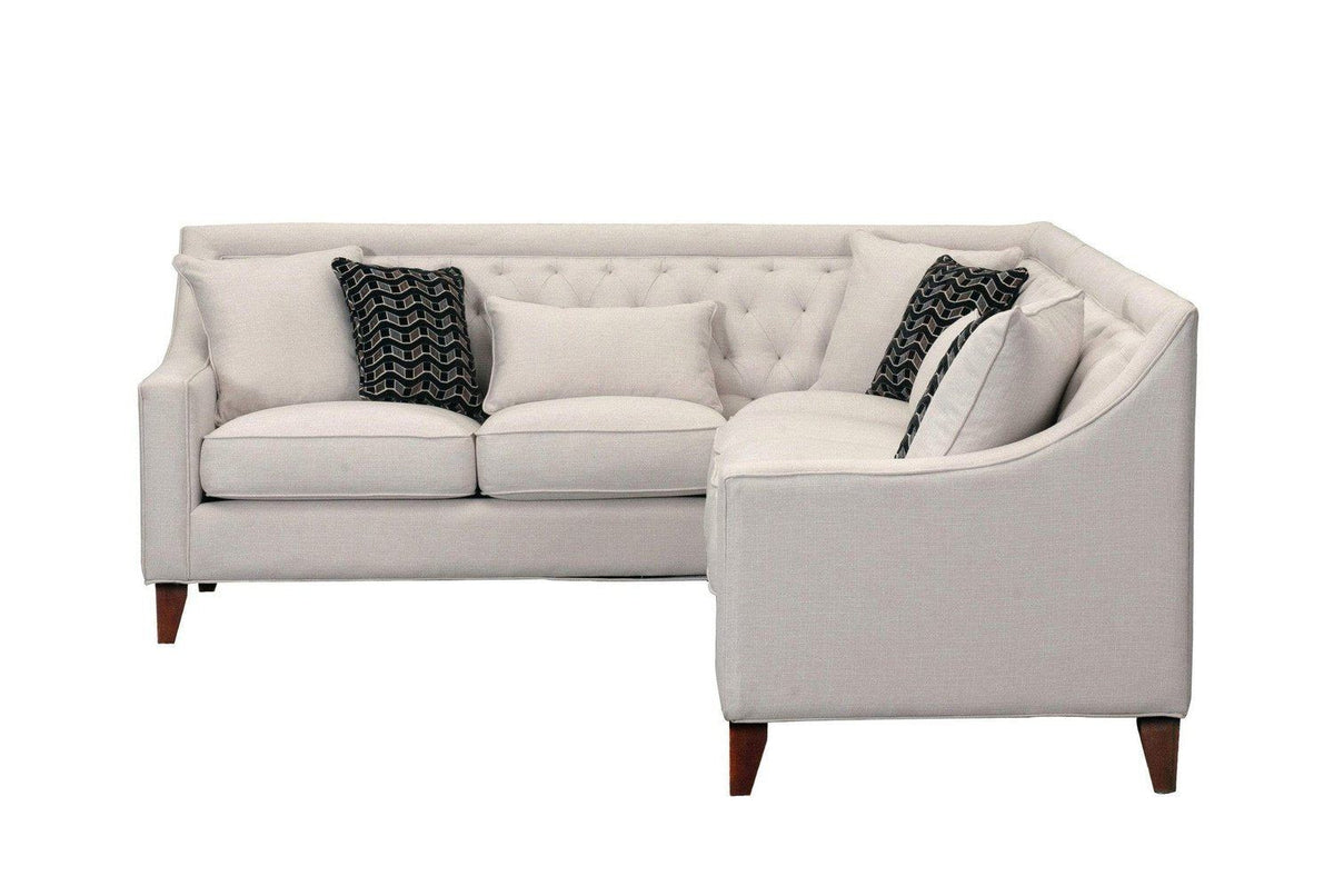 Iconic Home Aberdeen Left Facing Linen Tufted Sectional Sofa 