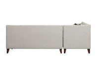 Iconic Home Aberdeen Left Facing Linen Tufted Sectional Sofa 