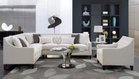Iconic Home Aberdeen Left Facing Linen Tufted Sectional Sofa 