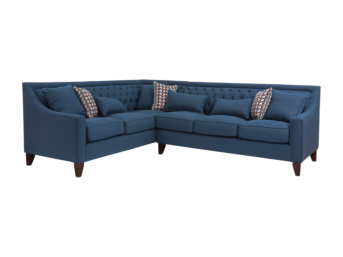 Iconic Home Aberdeen Left Facing Linen Tufted Sectional Sofa 