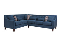 Iconic Home Aberdeen Left Facing Linen Tufted Sectional Sofa 