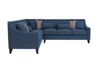 Iconic Home Aberdeen Left Facing Linen Tufted Sectional Sofa 