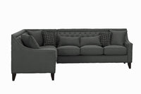 Iconic Home Aberdeen Left Facing Linen Tufted Sectional Sofa 