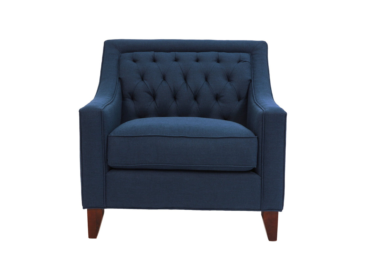 Iconic Home Aberdeen Tufted Linen Club Chair 