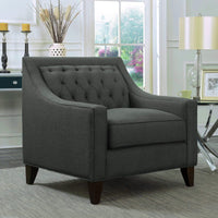 Chic Home Aberdeen Tufted Linen Club Chair Grey