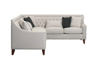 Iconic Home Aberdeen Right Facing Linen Tufted Sectional Sofa 