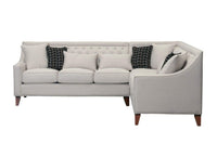 Iconic Home Aberdeen Right Facing Linen Tufted Sectional Sofa 