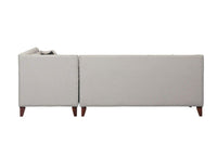 Iconic Home Aberdeen Right Facing Linen Tufted Sectional Sofa 