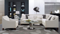 Iconic Home Aberdeen Right Facing Linen Tufted Sectional Sofa 