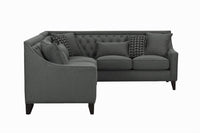 Iconic Home Aberdeen Right Facing Linen Tufted Sectional Sofa 