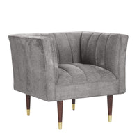 Iconic Home Agatha Clam Shell Linen Textured Accent Club Chair 