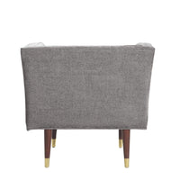Iconic Home Agatha Clam Shell Linen Textured Accent Club Chair 