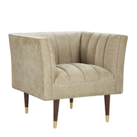 Iconic Home Agatha Clam Shell Linen Textured Accent Club Chair 