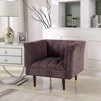Iconic Home Agatha Clam Shell Linen Textured Accent Club Chair Purple
