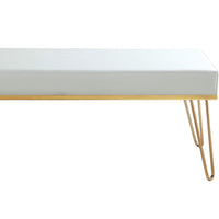 Iconic Home Aldo Faux Leather Bench Hairpin Legs 