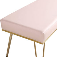 Iconic Home Aldo Faux Leather Bench Hairpin Legs 