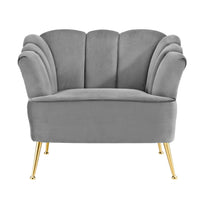 Iconic Home Alicia Velvet Club Chair With Gold Legs 