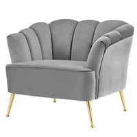 Iconic Home Alicia Velvet Club Chair With Gold Legs 