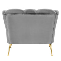 Iconic Home Alicia Velvet Club Chair With Gold Legs 