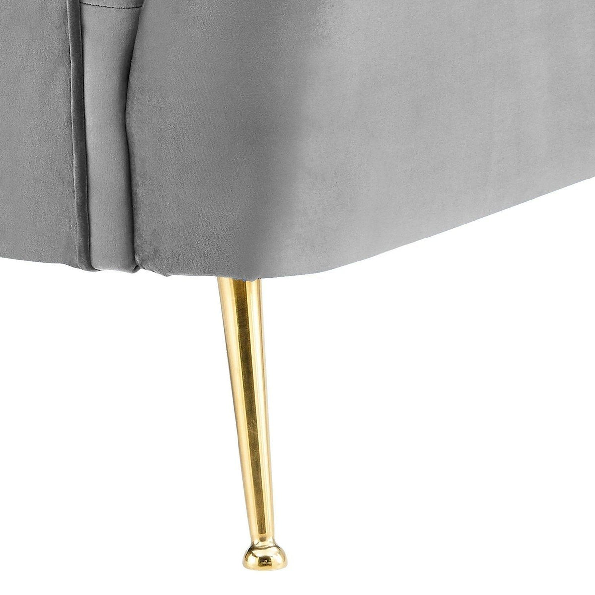 Iconic Home Alicia Velvet Club Chair With Gold Legs 