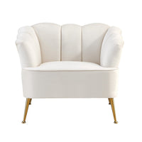 Iconic Home Alicia Velvet Club Chair With Gold Legs 