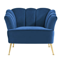 Iconic Home Alicia Velvet Club Chair With Gold Legs 