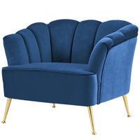 Iconic Home Alicia Velvet Club Chair With Gold Legs 