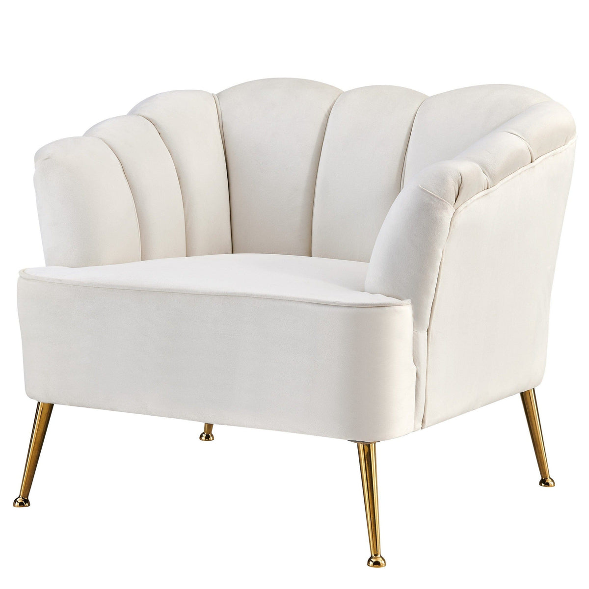 Iconic Home Alicia Velvet Club Chair With Gold Legs 