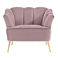 Iconic Home Alicia Velvet Club Chair With Gold Legs 