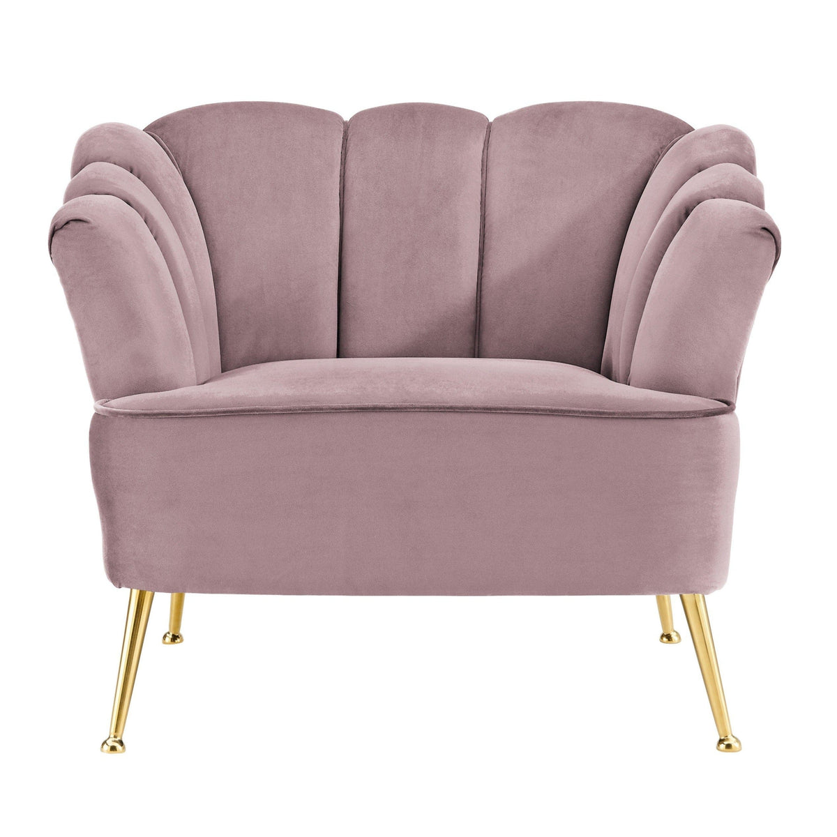 Iconic Home Alicia Velvet Club Chair With Gold Legs 