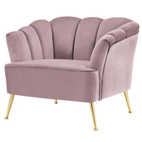 Iconic Home Alicia Velvet Club Chair With Gold Legs 