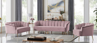 Iconic Home Alicia Tufted Velvet Loveseat Sofa 