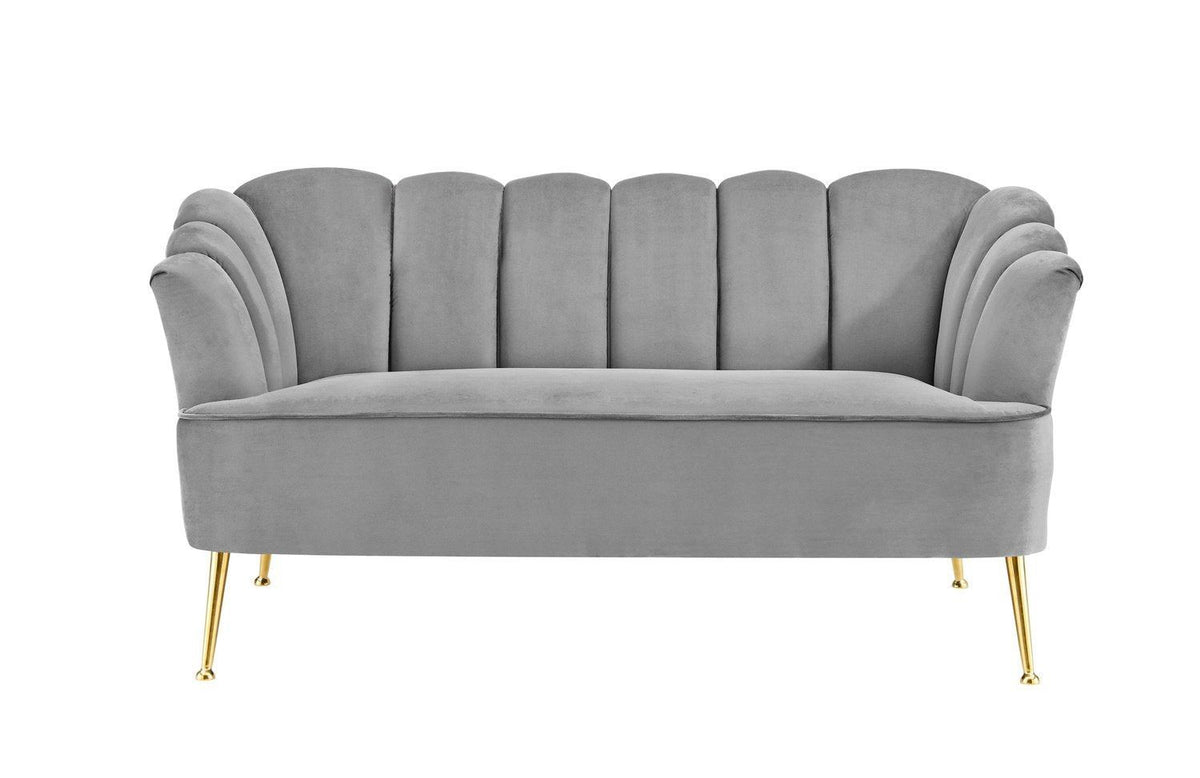 Iconic Home Alicia Tufted Velvet Loveseat Sofa 