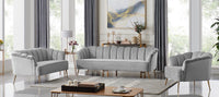 Iconic Home Alicia Tufted Velvet Loveseat Sofa 