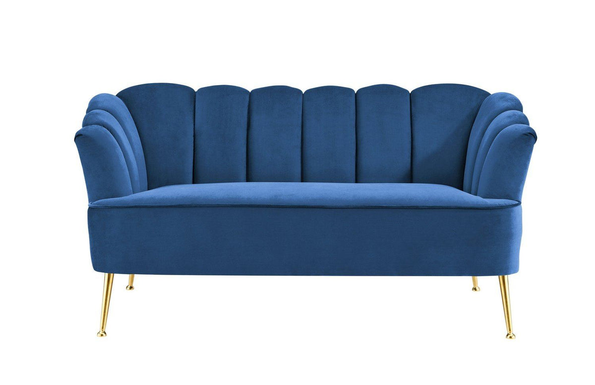 Iconic Home Alicia Tufted Velvet Loveseat Sofa 