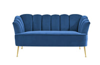Iconic Home Alicia Tufted Velvet Loveseat Sofa 