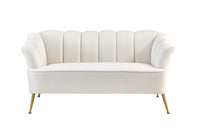 Iconic Home Alicia Tufted Velvet Loveseat Sofa 