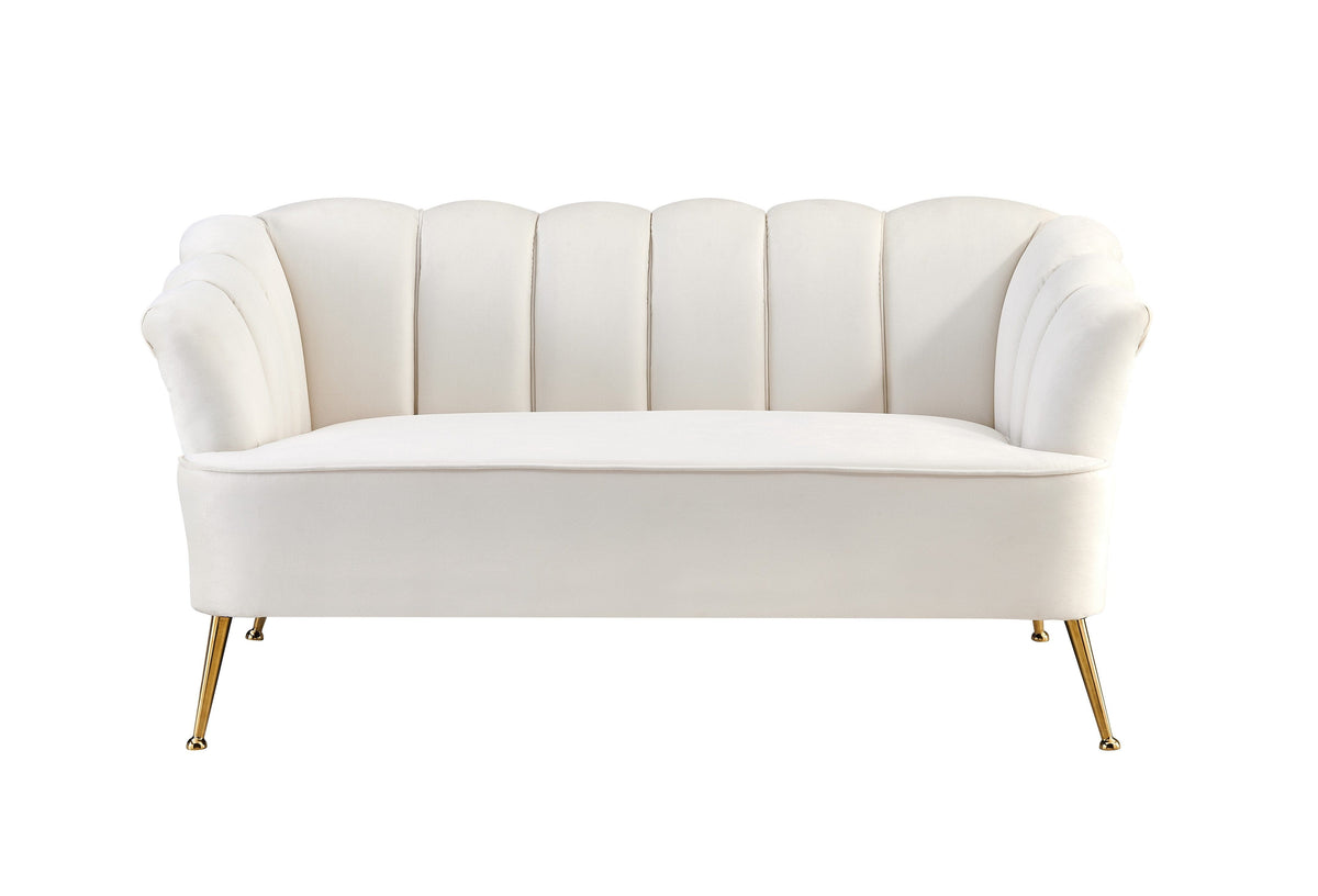 Iconic Home Alicia Tufted Velvet Loveseat Sofa 
