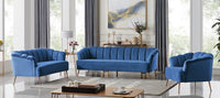 Iconic Home Alicia Tufted Velvet Loveseat Sofa 