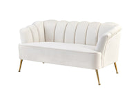 Iconic Home Alicia Tufted Velvet Loveseat Sofa 