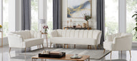 Iconic Home Alicia Tufted Velvet Loveseat Sofa 